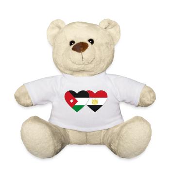 Jordan Egypt Flag Heart - Teddy Bear - white - Front