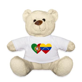 Portugal Venezuela Flag Heart - Teddy Bear - white - Front