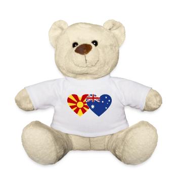 Mazedonien Australien Flagge Herz - Teddy - Weiß - Vorne
