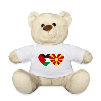 Palestine Macédoine Drapeau Coeur - Nounours - blanc - Devant