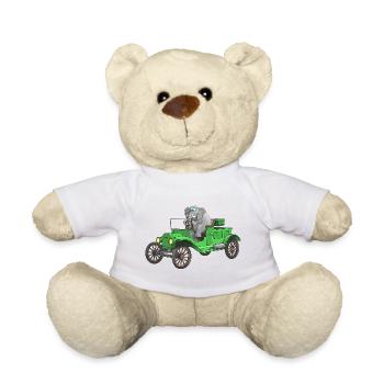 Oldtimer Cartoon lustig - Teddy - Weiß - Vorne