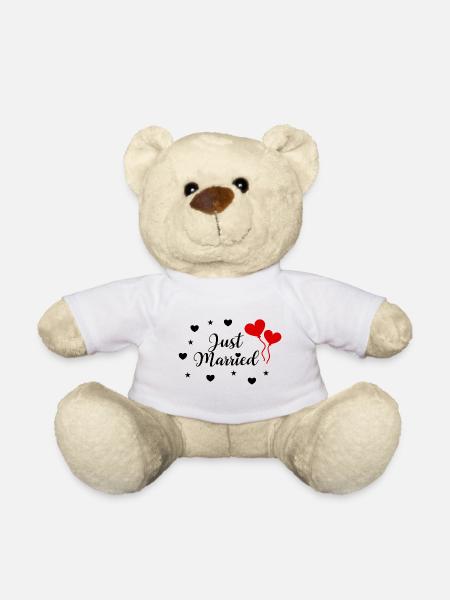 Conception de couple de mariage élégant juste marié - Nounours - blanc