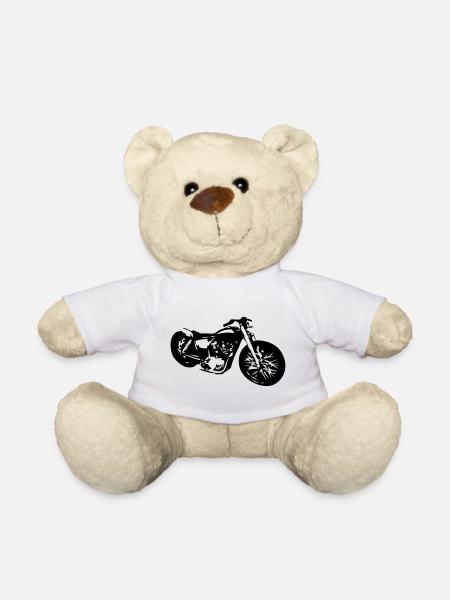 vieille moto - Nounours - blanc