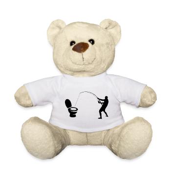 pêcheur de toilettes - Nounours - blanc - Devant