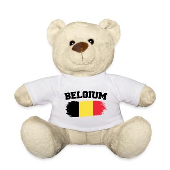 Vintage Belgian Flag Retro Belgian - Teddy Bear - white - Front