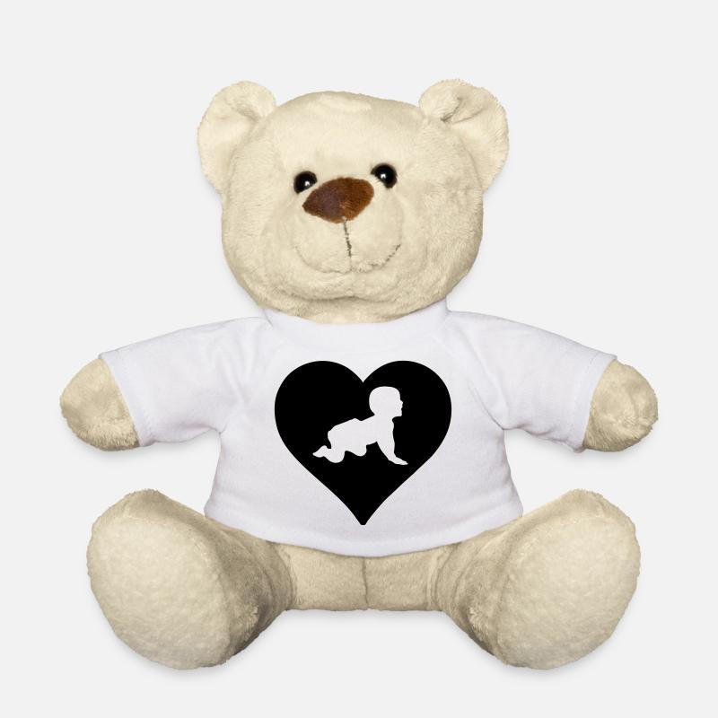 Herz für Babies Baby Geburt Kind Geschenk - Teddy - Weiß