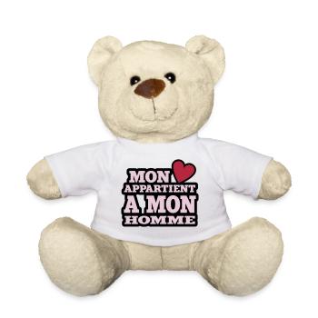 mon coeur appartient à mon homme - Nounours - blanc - Devant