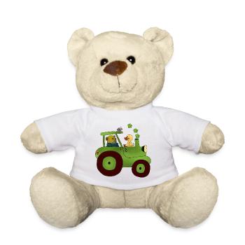 Mit dem Trecker unterwegs - Teddy - Weiß - Vorne