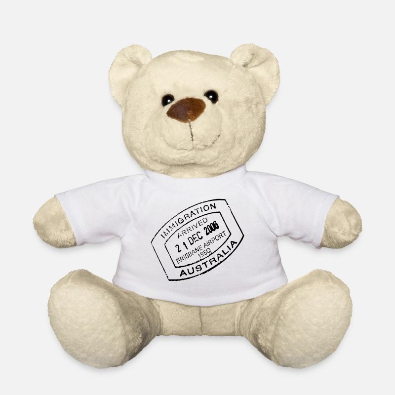 timbre Voyage - Nounours - blanc