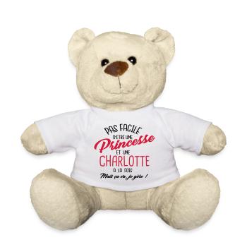 Princesse et Charlotte - Nounours - blanc - Devant