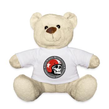 Old School Skull Moto Logo Rothelm - Teddy - Weiß - Vorne