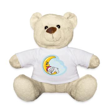 Schlafender Teddybär auf dem Mond - Teddy - Weiß - Vorne