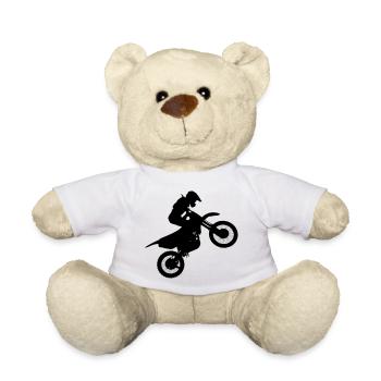 Moto cross - Nounours - blanc - Devant