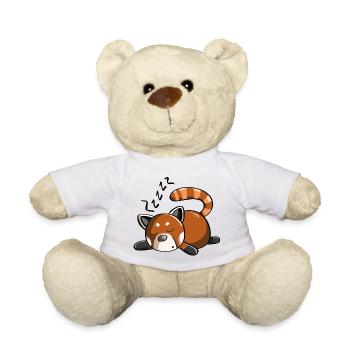 Snoring red panda panda bear is sleeping - Teddy Bear - white - Front