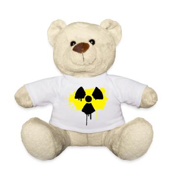 Radioaktiv Zeichen als Graffiti - Teddy - Weiß - Vorne