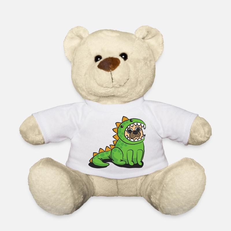 Dino Pug - Teddy Bear - white