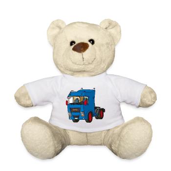 Blaue Zugmaschine - Teddy - Weiß - Vorne