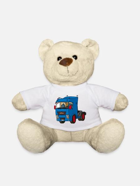 Blaue Zugmaschine - Teddy - Weiß