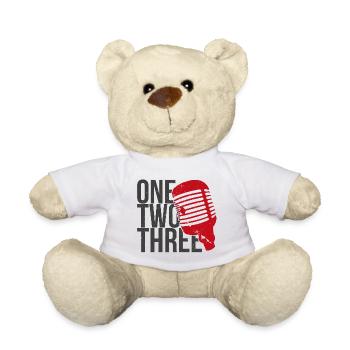 One Two Three Microphone (colored) - Teddy Bear - white - Front