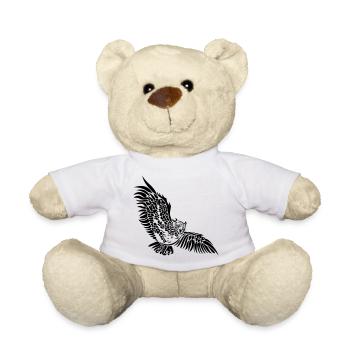 Owl wing owl owl night owl - Teddy Bear - white - Front