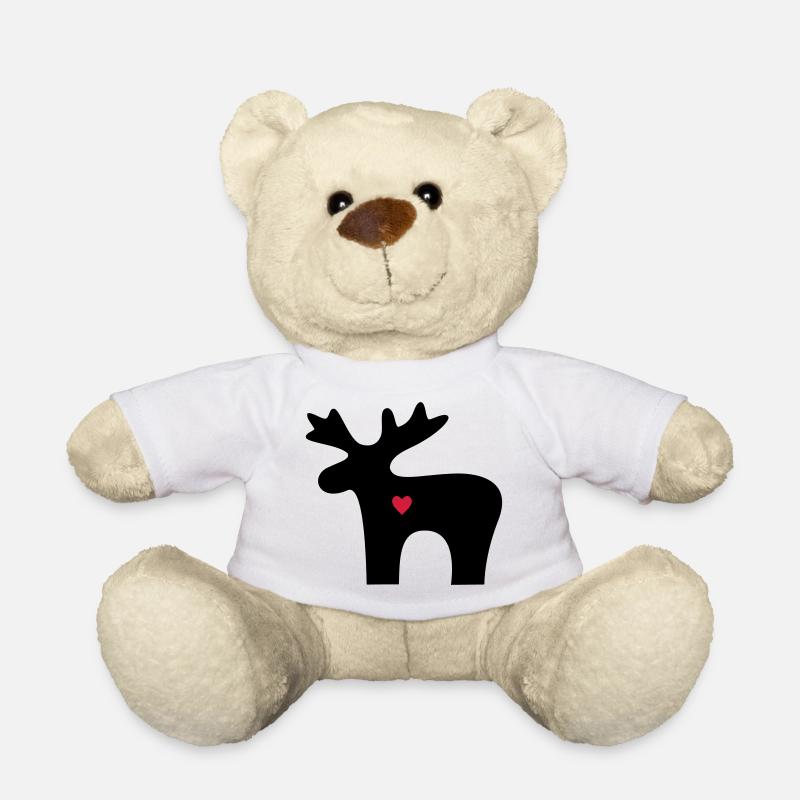 Elch Herz Liebe Silhouette Weihnachten - Teddy - Weiß