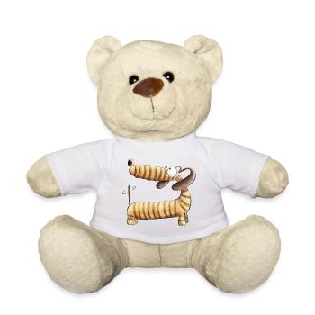 Verrückter Dachshund I Hundefreund Dackel Geschenk - Teddy - Weiß - Vorne