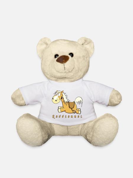 Rennsemmel Galopp Pferd I Pony Kinder Geschenk - Teddy - Weiß
