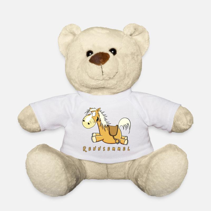 Rennsemmel Galopp Pferd I Pony Kinder Geschenk - Teddy - Weiß