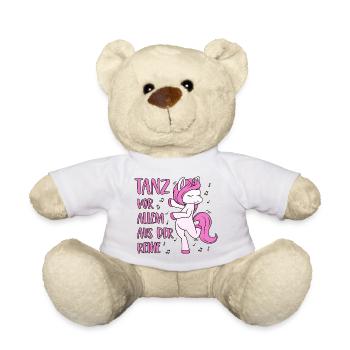Einhorn Spruch Tanz vor allem aus der Reihe - Teddy - Weiß - Vorne