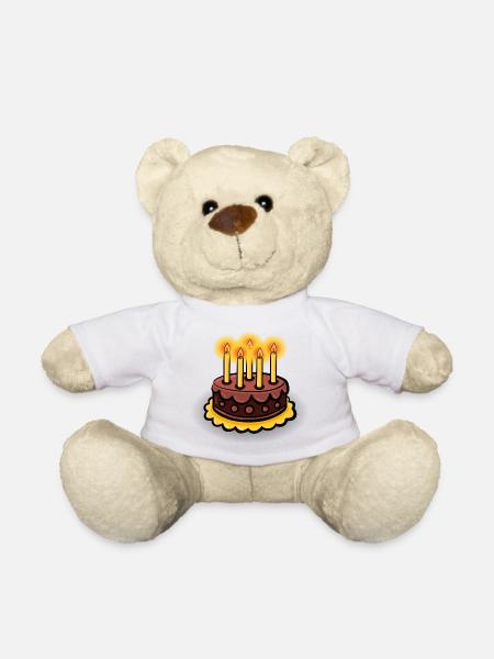 Geburtstagskuchen – fertig zum Auspusten! - Teddy - Weiß