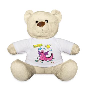 Kleiner Drache ist jetzt ein Schulkind - Teddy - Weiß - Vorne