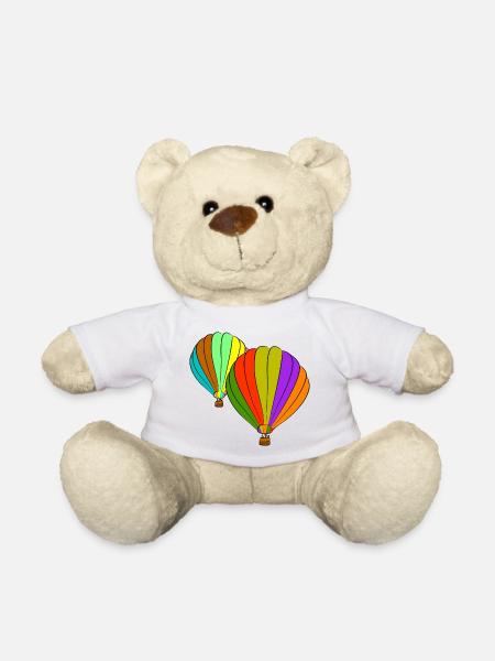 hot air balloon - Teddy Bear - white