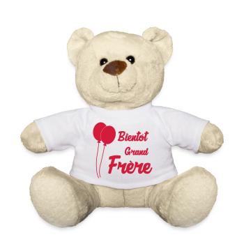 Bientôt Grand Frère - Bébé - Naissance - Frere - Nounours - blanc - Devant