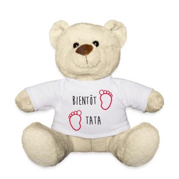 Tante / Tata / Marraine / Oncle / Nourrice / Bébé - Nounours - blanc - Devant