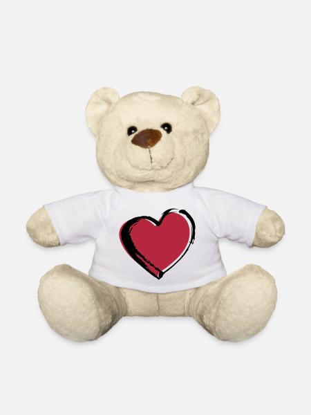 Graffiti Herz; Heart - Teddy - Weiß