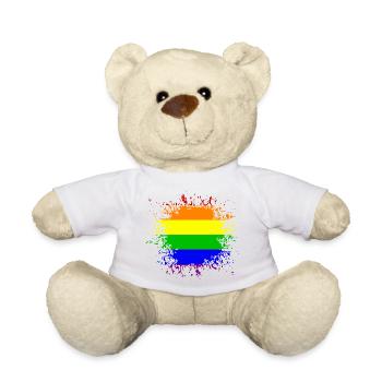 LGBT Rainbow Splash - Teddy Bear - white - Front