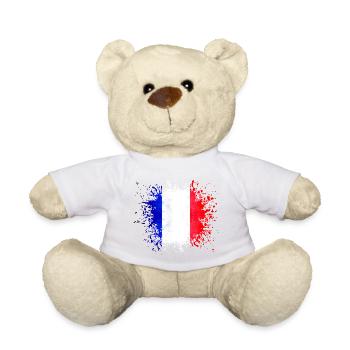 Frankreich Flagge Trikolore Paris Nizza Lyon Fleck - Teddy - Weiß - Vorne