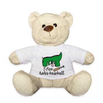 T-Rex hates baseball dinosaure joueur de base-ball - Nounours - blanc - Devant