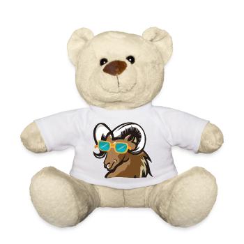Ram with sunglasses - Teddy Bear - white - Front