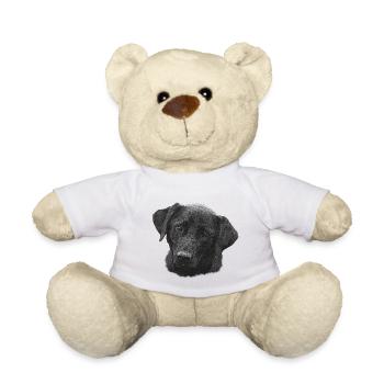 Labrador Head Canvas, Cute Dog Motif - Teddy Bear - white - Front