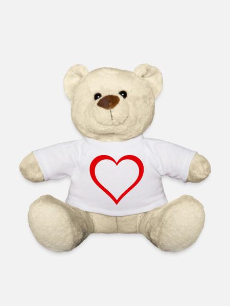 Herz, Liebe, Liebe, Liebe, Liebe # - Teddy - Weiß