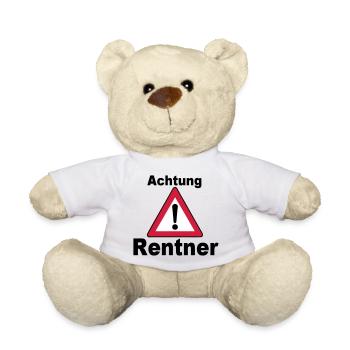Rente Rentner Rentnerin Berufe Achtung Rentner(25) - Teddy - Weiß - Vorne