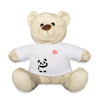 panda herz niedlich luftballon bär groß dick kusch - Teddy - Weiß - Vorne