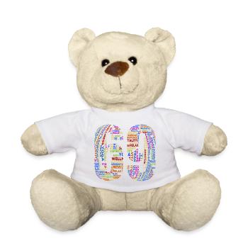 Texte en anglais en coloré - Nounours - blanc - Devant