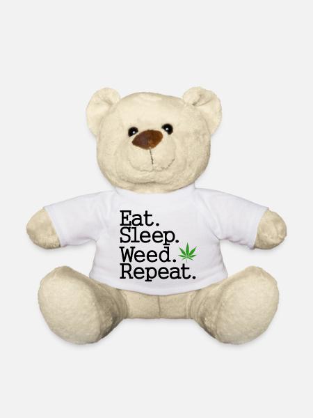 Eat Sleep Weed Repeat - Teddy - Weiß