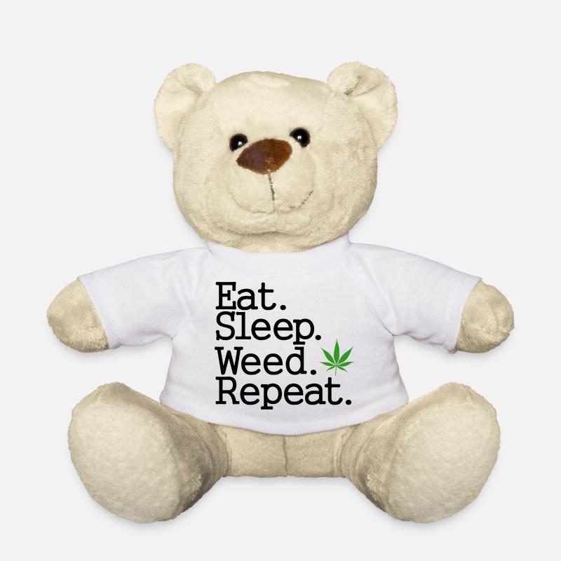 Eat Sleep Weed Repeat - Teddy Bear - white
