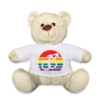 Homme Love is Love Vintage Retro - Nounours - blanc - Devant
