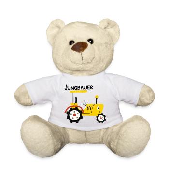 Landwirt Jungbauer Bauer Trecker Geschenk - Teddy - Weiß - Vorne