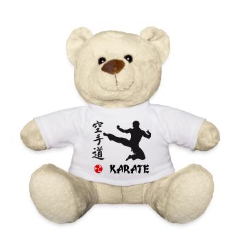 Karate black - Teddy Bear - white - Front