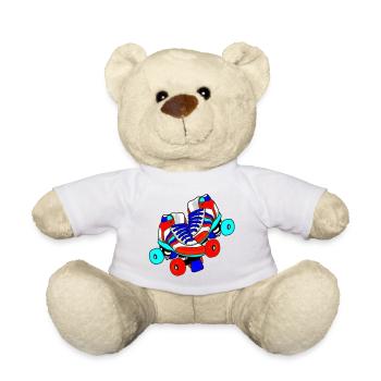 Caricature de patins à roulettes - Nounours - blanc - Devant